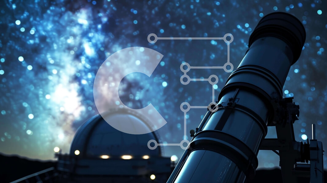 Intra Συλλεκτικό Ξύλινο Παζλ Plywood  4mm - Τηλεσκόπιο και Γαλαξίας στον νυχτερινό ουρανό Σε Ξύλινο Κουτί - Διαστάσεις Puzzle: 10x10 cm – 25 κομμάτια