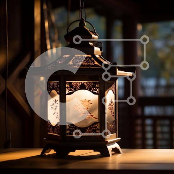 Intra Συλλεκτικό Ξύλινο Παζλ Plywood  4mm - Περίτεχνο φανάρι σε ξύλινο τραπέζι με φως του ήλιου Σε Ξύλινο Κουτί - Διαστάσεις Puzzle: 10x10 cm – 25 κομμάτια