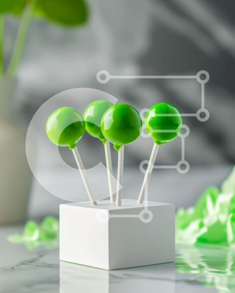 Intra Συλλεκτικό Ξύλινο Παζλ Plywood  4mm - Φρέσκα πράσινα γλειφιτζούρια και φυτά σε έναν λευκό κύβο Σε Ξύλινο Κουτί - Διαστάσεις: 10x10 cm – 25 κομμάτια