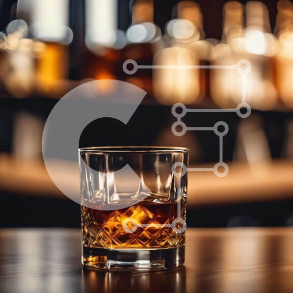 Σετ των 2 Intra Συλλεκτικό Ξύλινο Παζλ Plywood  4mm - Ποτήρι ουίσκι με πάγο σε μπαρ Σε Ξύλινο Κουτί - Διαστάσεις: 10x10 cm – 25 κομμάτια