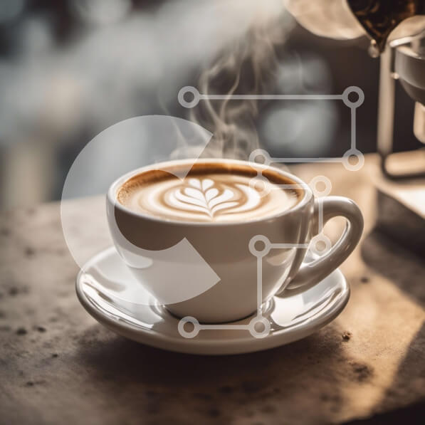 Σετ των 2 Intra Συλλεκτικό Ξύλινο Παζλ Plywood  4mm - Λευκό φλιτζάνι καφέ με ατμό σε ξύλινη επιφάνεια Σε Ξύλινο Κουτί - Διαστάσεις: 10x10 cm – 25 κομμάτια