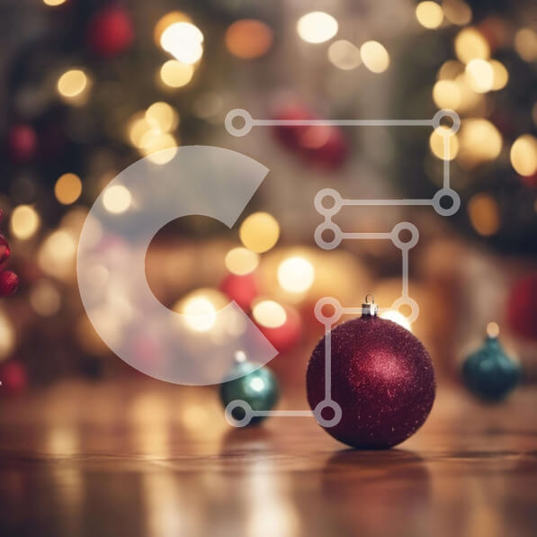 Intra Συλλεκτικό Ξύλινο Παζλ Plywood  4mm - Χριστουγεννιάτικα στολίδια με κόκκινη και πράσινη μπάλα Σε Ξύλινο Κουτί - Διαστάσεις: 10x10 cm – 25 κομμάτια