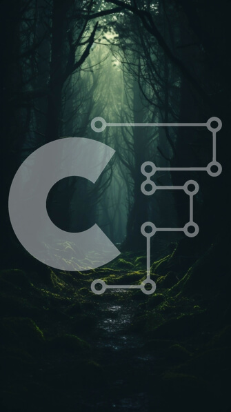 Σετ των 2 Intra Συλλεκτικό Ξύλινο Παζλ Plywood  4mm - Σκοτεινό και απόκοσμο δάσος με ψηλά δέντρα και ελικοειδή μονοπάτι Σε Ξύλινο Κουτί - Διαστάσεις: 10x10 cm – 25 κομμάτια