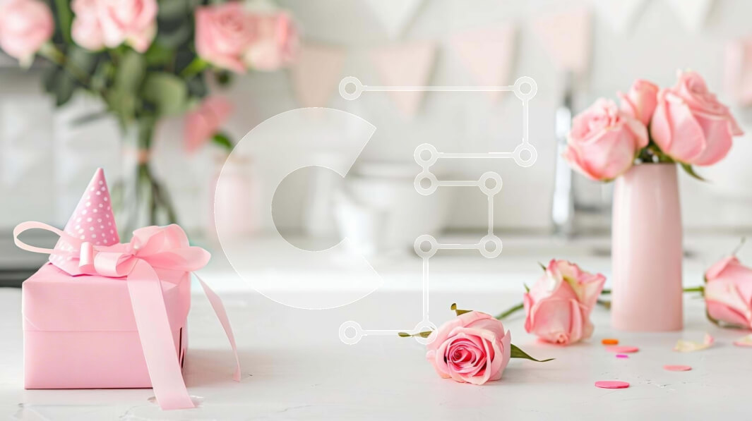 Intra Συλλεκτικό Ξύλινο Παζλ Plywood  4mm - Ροζ κουτί δώρου και λουλούδια για τη γιορτή γενεθλίων Σε Ξύλινο Κουτί - Διαστάσεις: 10x10 cm – 25 κομμάτια