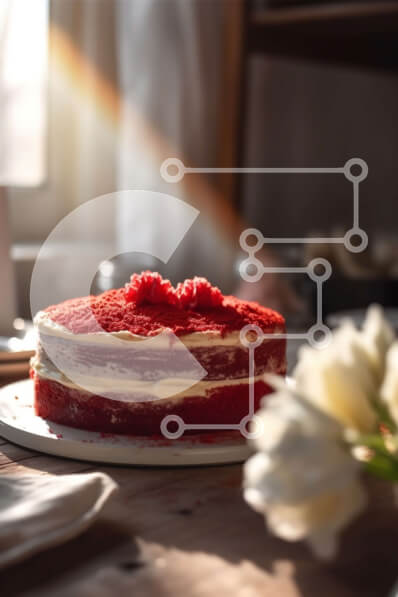 Σετ των 2 Intra Συλλεκτικό Ξύλινο Παζλ Plywood  4mm - Νόστιμο Red Velvet Cake με κρέμα τυριού Frosting και τριαντάφυλλο Σε Ξύλινο Κουτί - Διαστάσεις: 10x10 cm – 25 κομμάτια