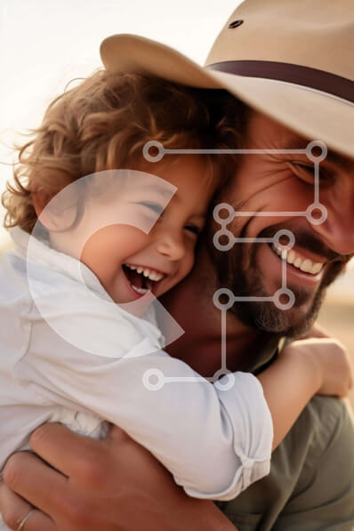 Intra Συλλεκτικό Ξύλινο Παζλ Plywood  4mm - Συγκινητική στιγμή πατέρα και κόρης Σε Ξύλινο Κουτί - Διαστάσεις Puzzle: 10x10 cm – 25 κομμάτια