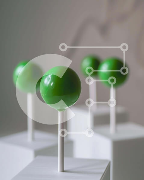 Σετ των 2 Intra Συλλεκτικό Ξύλινο Παζλ Plywood  4mm - Πράσινο κέικ σκάει και γλειφιτζούρια στην οθόνη Σε Ξύλινο Κουτί - Διαστάσεις: 10x10 cm – 25 κομμάτια