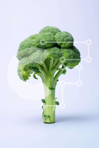 Σετ των 2 Intra Συλλεκτικό Ξύλινο Παζλ Plywood  4mm - Φρέσκο ​​κεφάλι μπρόκολου σε υπόλευκο φόντο Σε Ξύλινο Κουτί - Διαστάσεις: 10x10 cm – 25 κομμάτια