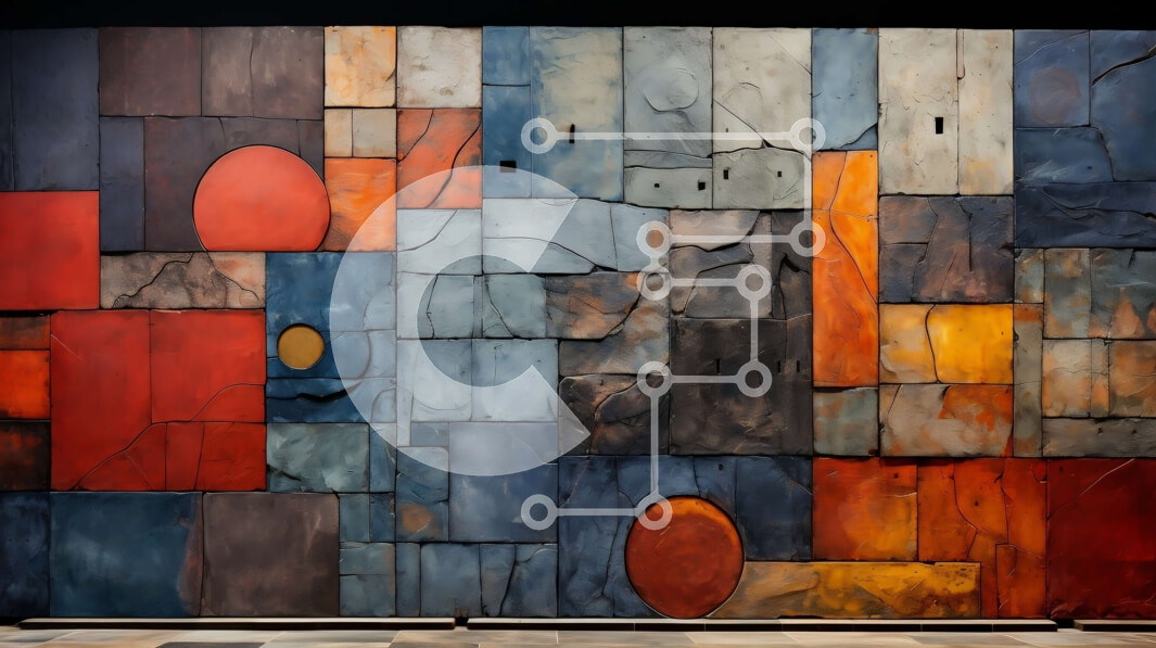 Intra Συλλεκτικό Ξύλινο Παζλ Plywood  4mm - Αφηρημένο κολάζ από χρωματιστά τετράγωνα και ορθογώνια Σε Ξύλινο Κουτί - Διαστάσεις Puzzle: 10x10 cm – 25 κομμάτια