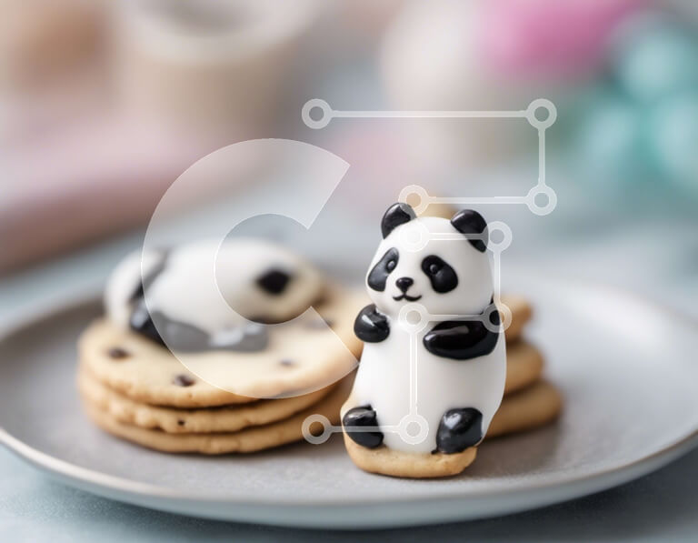 Σετ των 2 Intra Συλλεκτικό Ξύλινο Παζλ Plywood  4mm - Δύο ειδώλια αρκούδας Panda με μπισκότα και μπαλόνια Σε Ξύλινο Κουτί - Διαστάσεις: 10x10 cm – 25 κομμάτια