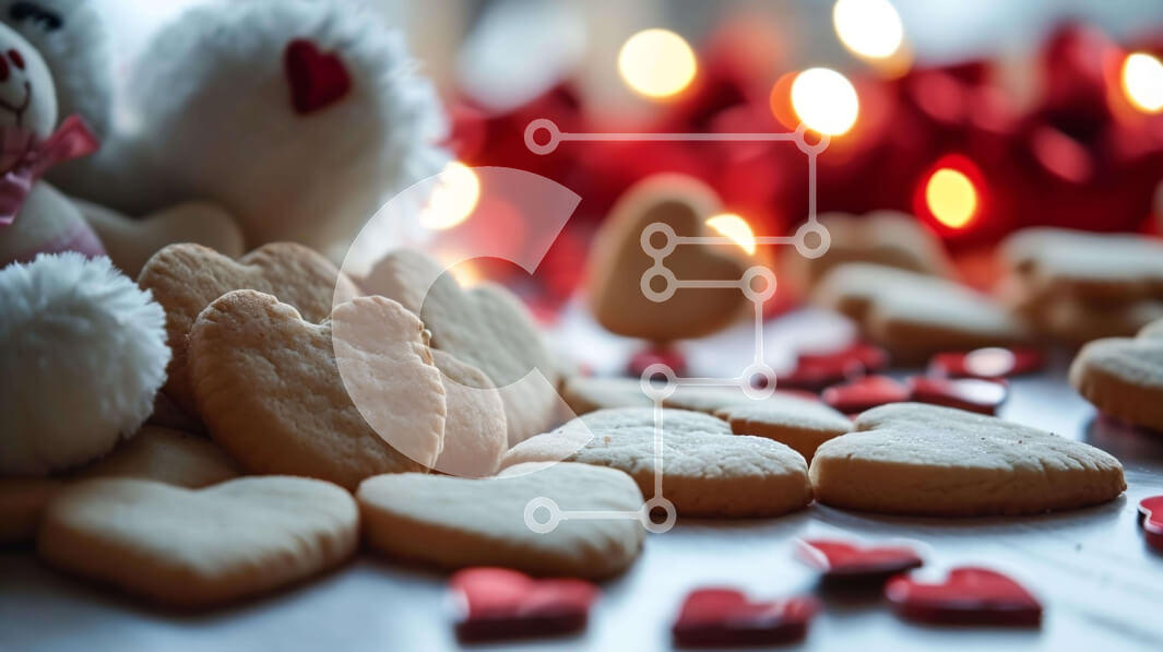 Intra Συλλεκτικό Ξύλινο Παζλ Plywood  4mm - Αρκουδάκι του Αγίου Βαλεντίνου με μπισκότα και διακοσμητικά Σε Ξύλινο Κουτί - Διαστάσεις Puzzle: 10x10 cm – 25 κομμάτια