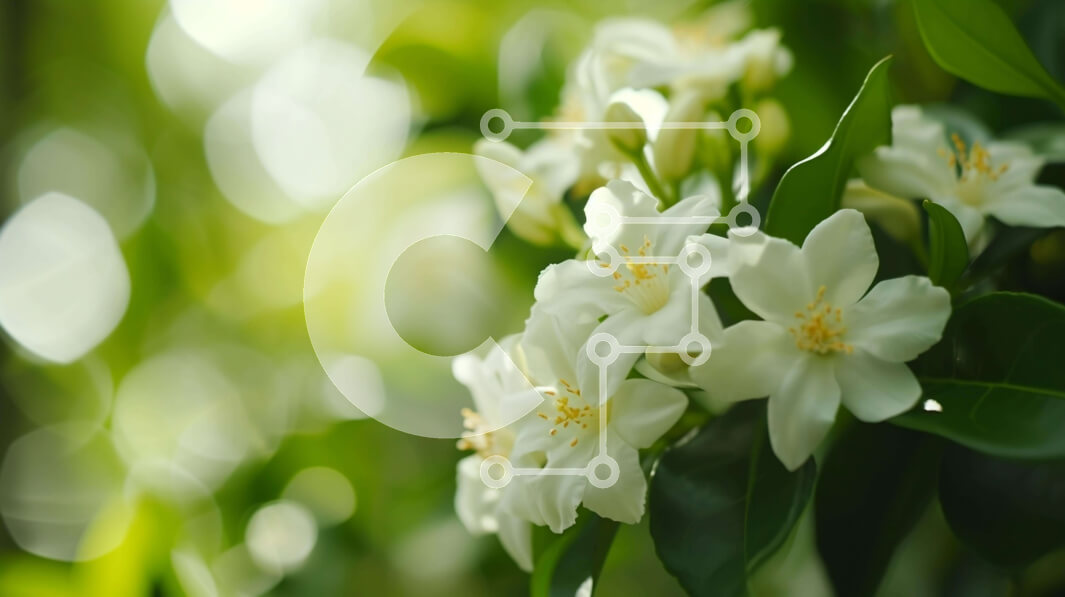 Intra Συλλεκτικό Ξύλινο Παζλ Plywood  4mm - Γκρο πλαν ανθισμένα λευκά λουλούδια Σε Ξύλινο Κουτί - Διαστάσεις: 10x10 cm – 25 κομμάτια