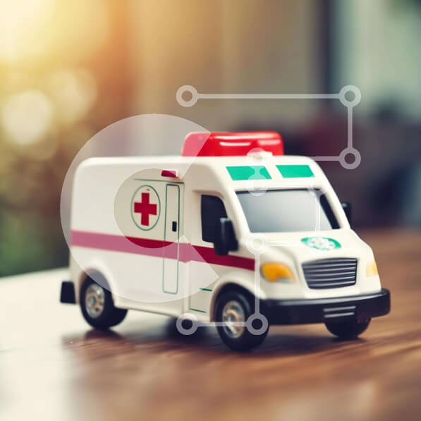 Intra Συλλεκτικό Ξύλινο Παζλ Plywood  4mm - Παιχνίδι Ασθενοφόρο για την Εκπαίδευση των Παιδιών Σε Ξύλινο Κουτί - Διαστάσεις: 10x10 cm – 25 κομμάτια