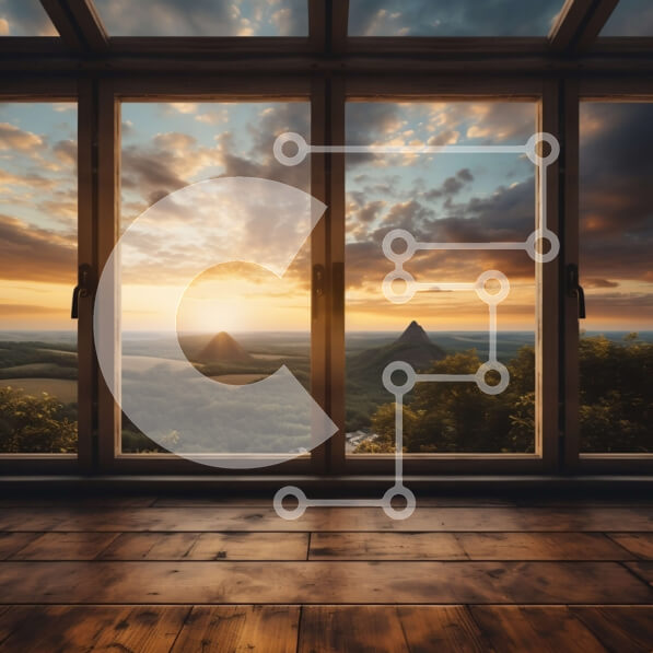 Intra Συλλεκτικό Ξύλινο Παζλ Plywood  4mm - Θέα στο βουνό από το παράθυρο στο ηλιοβασίλεμα Σε Ξύλινο Κουτί - Διαστάσεις: 10x10 cm – 25 κομμάτια