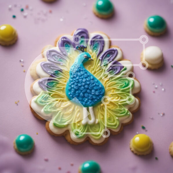 Σετ των 2 Intra Συλλεκτικό Ξύλινο Παζλ Plywood  4mm - Πολύχρωμο μπισκότο Peacock με παγώνα και πασπάλισμα Σε Ξύλινο Κουτί - Διαστάσεις: 10x10 cm – 25 κομμάτια