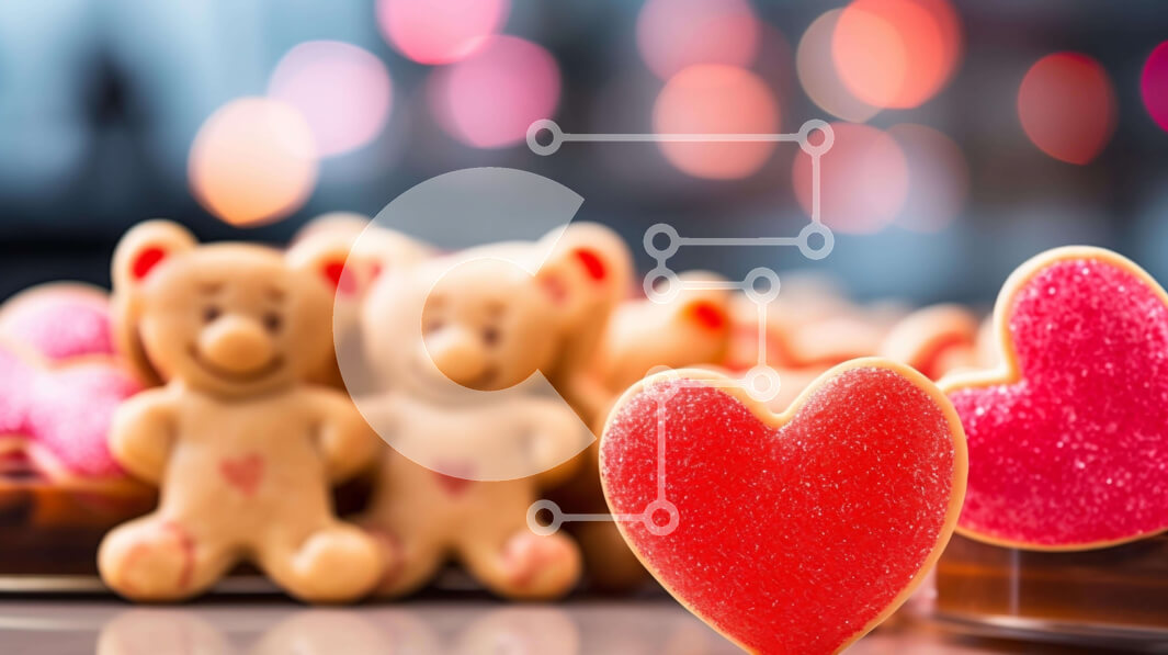 Σετ των 2 Intra Συλλεκτικό Ξύλινο Παζλ Plywood  4mm - Αρκουδάκι για την ημέρα του Αγίου Βαλεντίνου και μπισκότα σε σχήμα καρδιάς Σε Ξύλινο Κουτί - Διαστάσεις: 10x10 cm – 25 κομμάτια