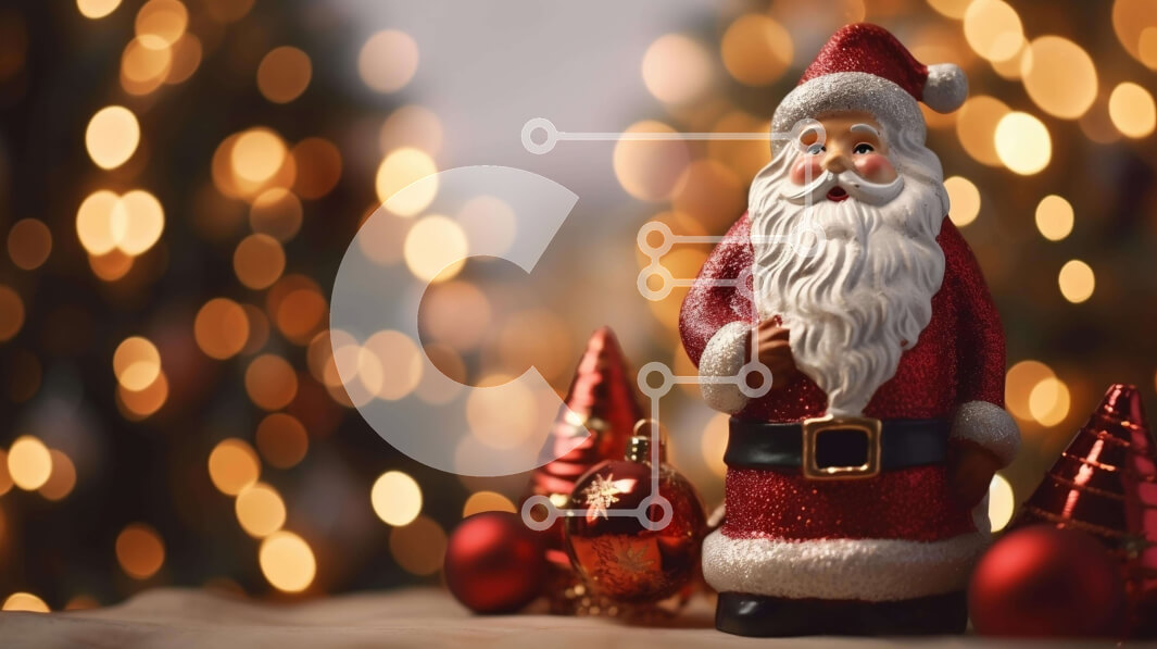 Intra Συλλεκτικό Ξύλινο Παζλ Plywood  4mm - Ειδώλιο Άγιου Βασίλη με χριστουγεννιάτικα στολίδια και φωτάκια Σε Ξύλινο Κουτί - Διαστάσεις: 10x10 cm – 25 κομμάτια