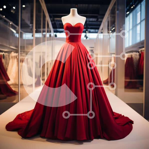 Σετ των 2 Intra Συλλεκτικό Ξύλινο Παζλ Plywood  4mm - Κόκκινο φόρεμα μπάλας που εμφανίζεται στην αποθήκη Σε Ξύλινο Κουτί - Διαστάσεις: 10x10 cm – 25 κομμάτια