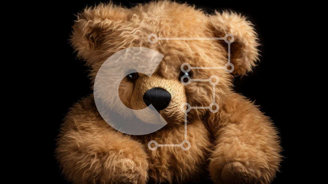 Intra Συλλεκτικό Ξύλινο Παζλ Plywood  4mm - Καφέ αρκουδάκι που κάθεται σε μαύρο φόντο Σε Ξύλινο Κουτί - Διαστάσεις: 10x10 cm – 25 κομμάτια