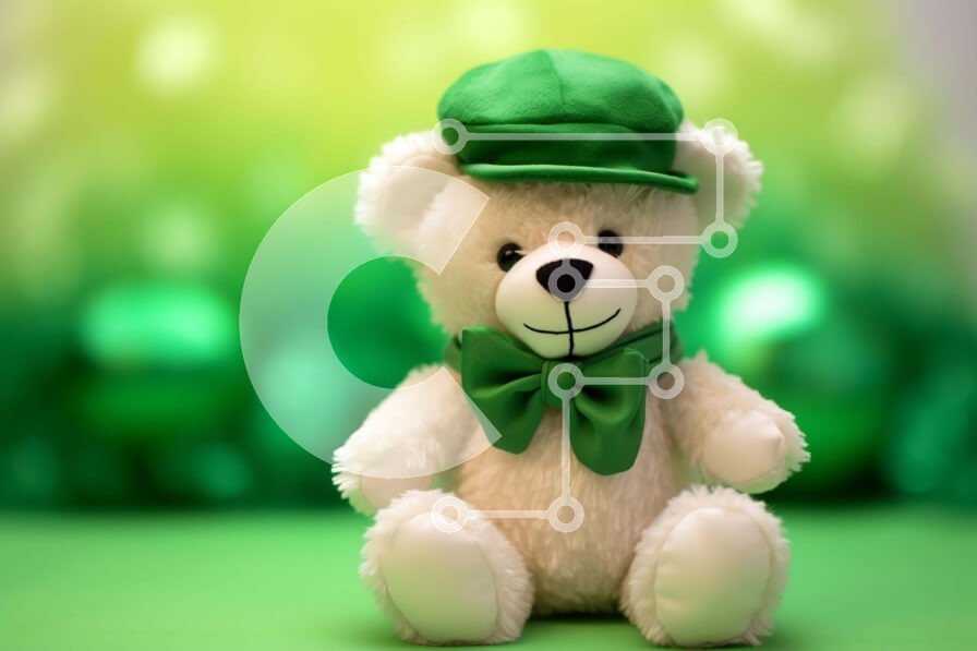 Intra Συλλεκτικό Ξύλινο Παζλ Plywood  4mm - Πράσινο αρκουδάκι σε εορταστικό σκηνικό Σε Ξύλινο Κουτί - Διαστάσεις: 10x10 cm – 25 κομμάτια