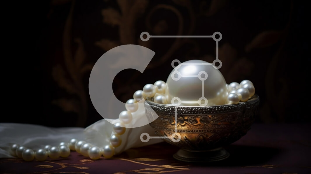 Intra Συλλεκτικό Ξύλινο Παζλ Plywood  4mm - Όμορφη εικόνα ενός λευκού μαργαριταριού σε ένα ασημένιο μπολ σε ένα τραπέζι Σε Ξύλινο Κουτί - Διαστάσεις: 10x10 cm – 25 κομμάτια