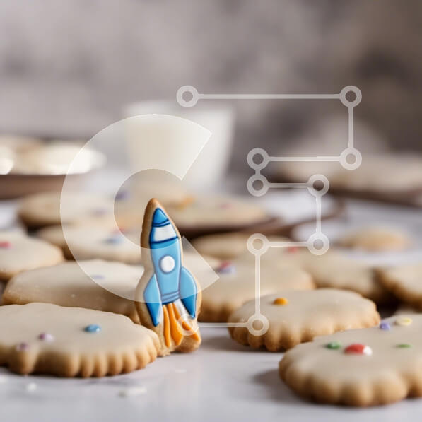 Σετ των 2 Intra Συλλεκτικό Ξύλινο Παζλ Plywood  4mm - Μπισκότα και γάλα με θέμα το διάστημα Σε Ξύλινο Κουτί - Διαστάσεις: 10x10 cm – 25 κομμάτια