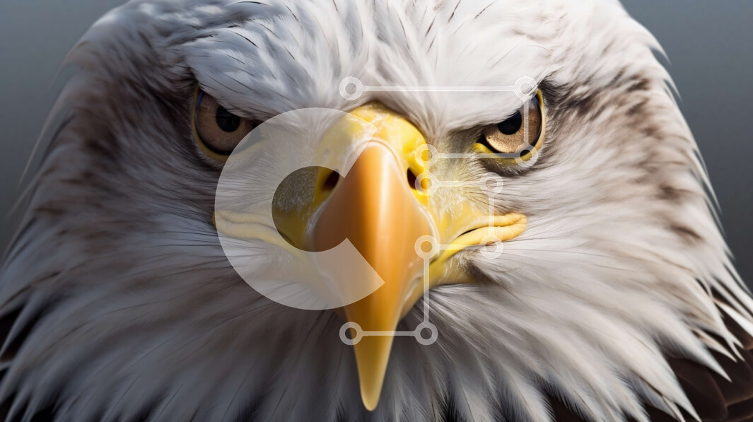 Σετ των 2 Intra Συλλεκτικό Ξύλινο Παζλ Plywood  4mm - Κοντινή εικόνα του κεφαλιού ενός αετού με κοφτερό ράμφος και διαπεραστικά μάτια Σε Ξύλινο Κουτί - Διαστάσεις: 10x10 cm – 25 κομμάτια