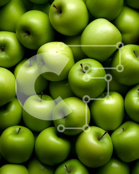 Σετ των 2 Intra Συλλεκτικό Ξύλινο Παζλ Plywood  4mm - Εικόνα ενός σωρού από φρέσκα πράσινα μήλα Σε Ξύλινο Κουτί - Διαστάσεις: 10x10 cm – 25 κομμάτια