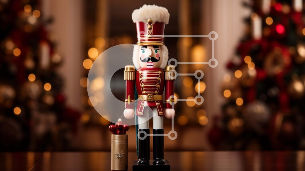 Intra Συλλεκτικό Ξύλινο Παζλ Plywood  4mm - Εορταστικό ειδώλιο καρυοθραύστη με χριστουγεννιάτικα δέντρα Σε Ξύλινο Κουτί - Διαστάσεις: 10x10 cm – 25 κομμάτια