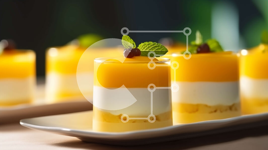 Σετ των 2 Intra Συλλεκτικό Ξύλινο Παζλ Plywood  4mm - Κομψά μίνι επιδόρπια με φρέσκα φύλλα μέντας Σε Ξύλινο Κουτί - Διαστάσεις: 10x10 cm – 25 κομμάτια