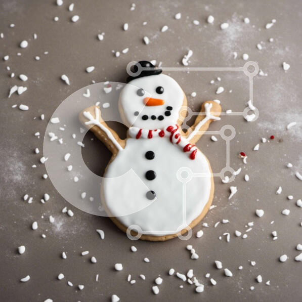 Σετ των 2 Intra Συλλεκτικό Ξύλινο Παζλ Plywood  4mm - Χριστουγεννιάτικο μπισκότο σε σχήμα χιονάνθρωπου με παγωτό και διακοσμητικά Σε Ξύλινο Κουτί - Διαστάσεις: 10x10 cm – 25 κομμάτια