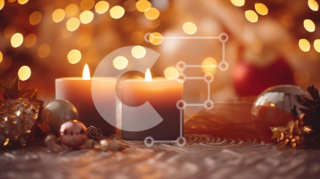 Intra Συλλεκτικό Ξύλινο Παζλ Plywood  4mm - Κεριά και στολίδια σε ένα γιορτινό τραπέζι Σε Ξύλινο Κουτί - Διαστάσεις: 10x10 cm – 25 κομμάτια