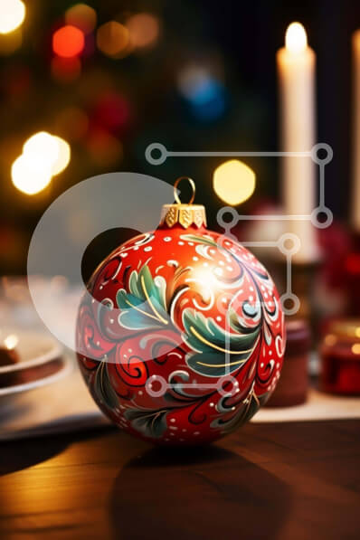 Σετ των 2 Intra Συλλεκτικό Ξύλινο Παζλ Plywood  4mm - Σετ γιορτινής τραπεζαρίας με πιάτα και κεριά Σε Ξύλινο Κουτί - Διαστάσεις: 10x10 cm – 25 κομμάτια