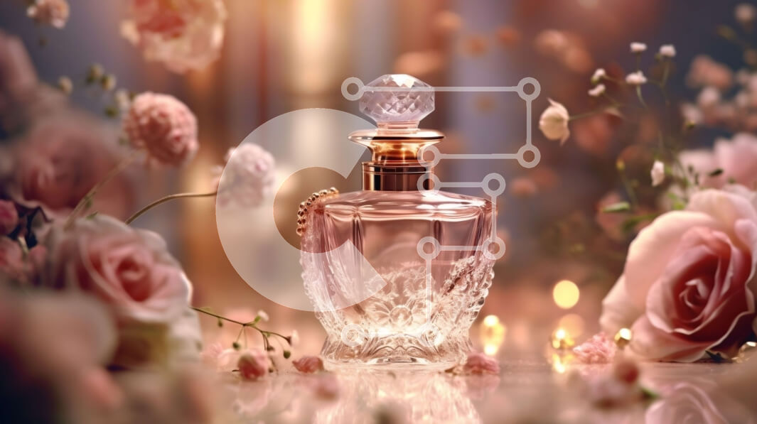 Σετ των 2 Intra Συλλεκτικό Ξύλινο Παζλ Plywood  4mm - Κομψό ροζ μπουκάλι αρώματος με όμορφα ροζ τριαντάφυλλα Σε Ξύλινο Κουτί - Διαστάσεις: 10x10 cm – 25 κομμάτια