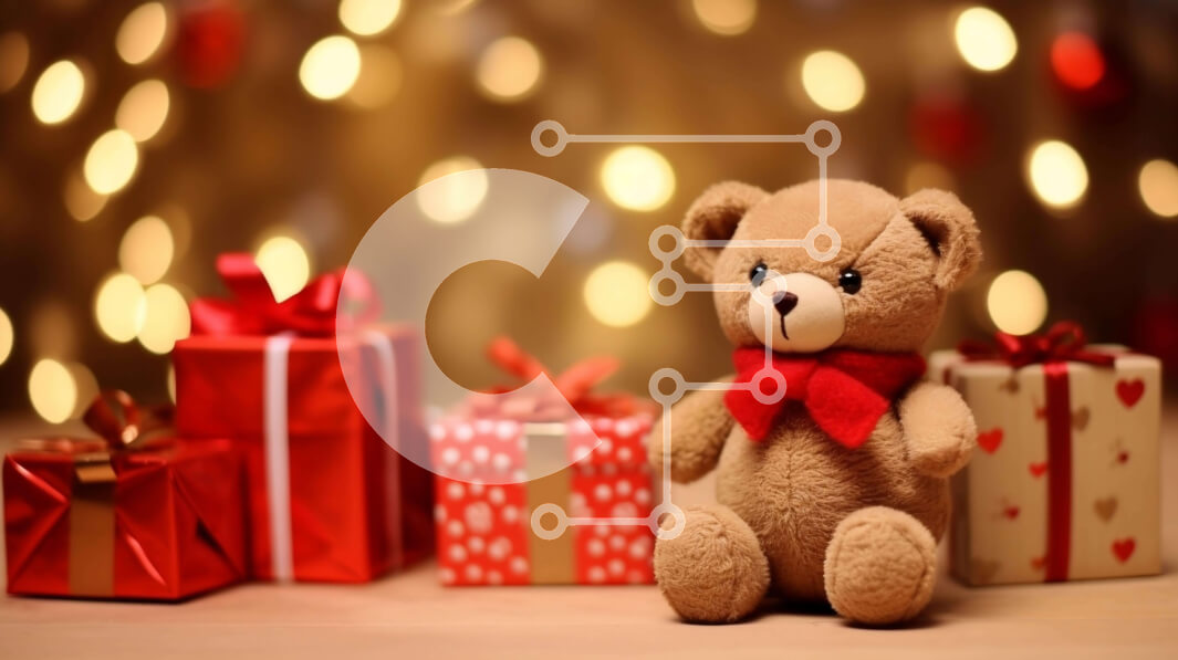 Intra Συλλεκτικό Ξύλινο Παζλ Plywood  4mm - Καφέ αρκουδάκι με κουτιά δώρων και διακοσμητικό κερί Σε Ξύλινο Κουτί - Διαστάσεις: 10x10 cm – 25 κομμάτια