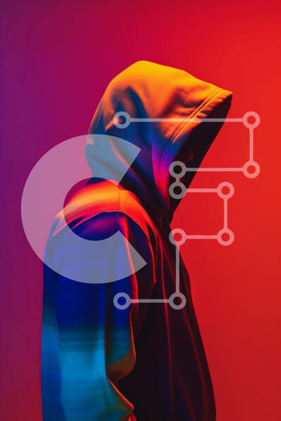 Intra Συλλεκτικό Ξύλινο Παζλ Plywood  4mm - Μοντέρνο άτομο που φορά πολύχρωμο κουκούλα Σε Ξύλινο Κουτί - Διαστάσεις Puzzle: 10x10 cm – 25 κομμάτια