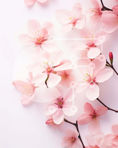 Σετ των 2 Intra Συλλεκτικό Ξύλινο Παζλ Plywood  4mm - Συστάδα ανθισμένων ανθισμένων κερασιών την άνοιξη Σε Ξύλινο Κουτί - Διαστάσεις: 10x10 cm – 25 κομμάτια