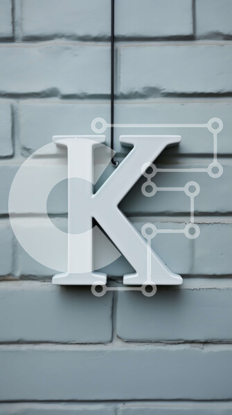 Intra Συλλεκτικό Ξύλινο Παζλ Plywood  4mm - Ξύλινο γράμμα Κ κρεμασμένο σε τοίχο από τούβλα Σε Ξύλινο Κουτί - Διαστάσεις Puzzle: 10x10 cm – 25 κομμάτια