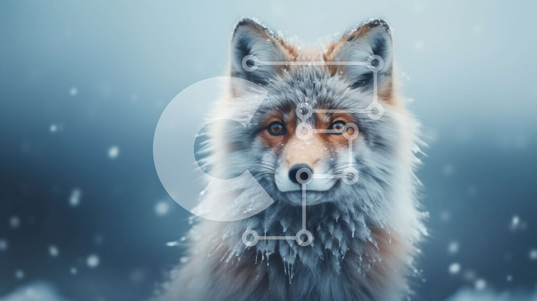 Intra Συλλεκτικό Ξύλινο Παζλ Plywood  4mm - Κοντινή εικόνα της αλεπούς στο χιόνι Σε Ξύλινο Κουτί - Διαστάσεις: 10x10 cm – 25 κομμάτια