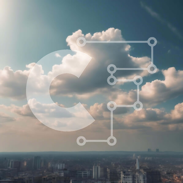 Intra Συλλεκτικό Ξύλινο Παζλ Plywood  4mm - Αστικό τοπίο με αεροπλάνο που πετά πάνω από τον ουρανό Σε Ξύλινο Κουτί - Διαστάσεις Puzzle: 10x10 cm – 25 κομμάτια