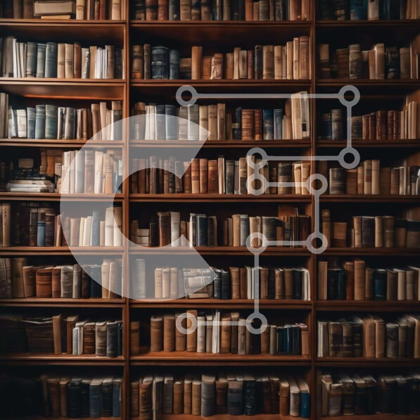 Intra Συλλεκτικό Ξύλινο Παζλ Plywood  4mm - Μεγάλη βιβλιοθήκη με βιβλία στα ράφια Σε Ξύλινο Κουτί - Διαστάσεις Puzzle: 10x10 cm – 25 κομμάτια