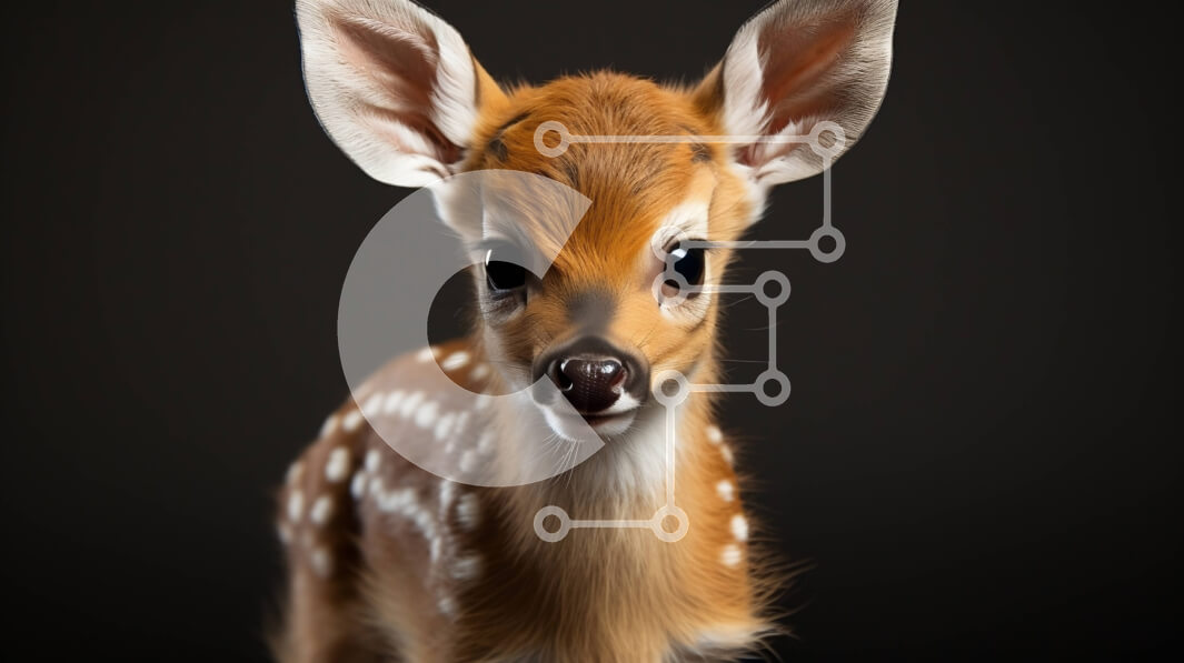 Σετ των 2 Intra Συλλεκτικό Ξύλινο Παζλ Plywood  4mm - Αξιολάτρευτο μωρό ελάφι με καστανά μάτια και λευκές κηλίδες Σε Ξύλινο Κουτί - Διαστάσεις: 10x10 cm – 25 κομμάτια