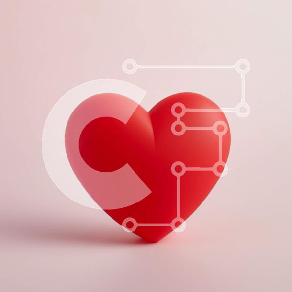 Intra Συλλεκτικό Ξύλινο Παζλ Plywood  4mm - Αφηρημένο αντικείμενο σε σχήμα κόκκινου καρδιάς σε υπόλευκο φόντο Σε Ξύλινο Κουτί - Διαστάσεις Puzzle: 10x10 cm – 25 κομμάτια