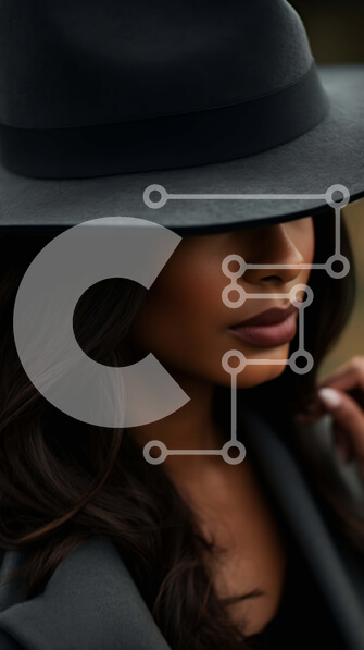 Intra Συλλεκτικό Ξύλινο Παζλ Plywood  4mm - Κομψή γυναίκα με μαύρο καπέλο και σακάκι Σε Ξύλινο Κουτί - Διαστάσεις Puzzle: 10x10 cm – 25 κομμάτια