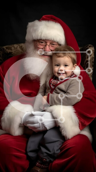 Intra Συλλεκτικό Ξύλινο Παζλ Plywood  4mm - Συγκινητική φωτογραφία του Άγιου Βασίλη με ένα παιδί στην αγκαλιά του Σε Ξύλινο Κουτί - Διαστάσεις: 10x10 cm – 25 κομμάτια