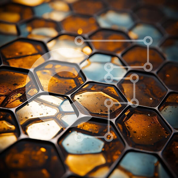 Intra Συλλεκτικό Ξύλινο Παζλ Plywood  4mm - Περίπλοκο μοτίβο κηρήθρας με εξαγωνικά σχήματα Σε Ξύλινο Κουτί - Διαστάσεις Puzzle: 10x10 cm – 25 κομμάτια