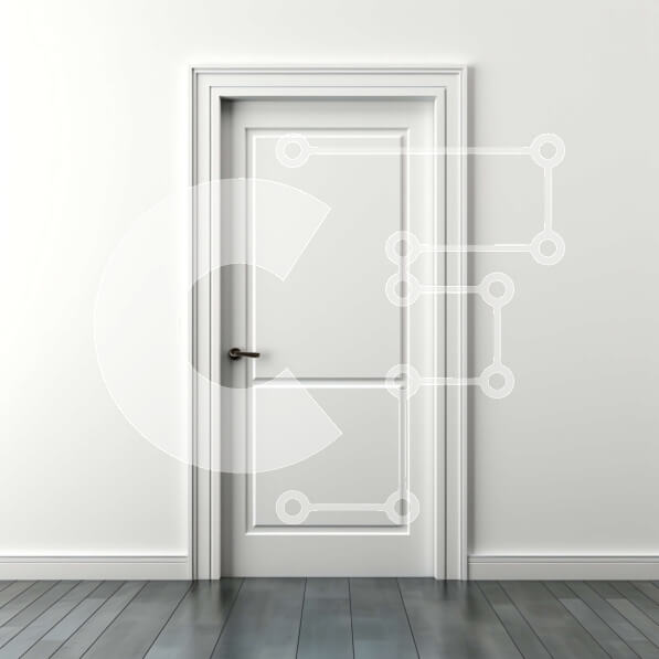 Intra Συλλεκτικό Ξύλινο Παζλ Plywood  4mm - Μινιμαλιστικό λευκό δωμάτιο με λευκή πόρτα Σε Ξύλινο Κουτί - Διαστάσεις Puzzle: 10x10 cm – 25 κομμάτια