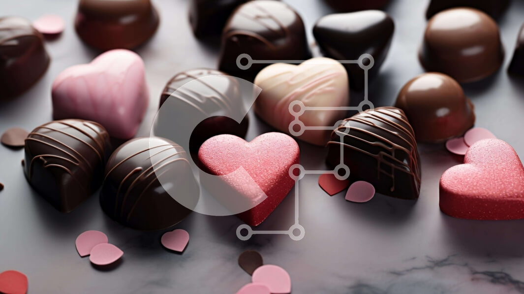 Σετ των 2 Intra Συλλεκτικό Ξύλινο Παζλ Plywood  4mm - Ποικιλία σοκολάτας για την ημέρα του Αγίου Βαλεντίνου Σε Ξύλινο Κουτί - Διαστάσεις: 10x10 cm – 25 κομμάτια