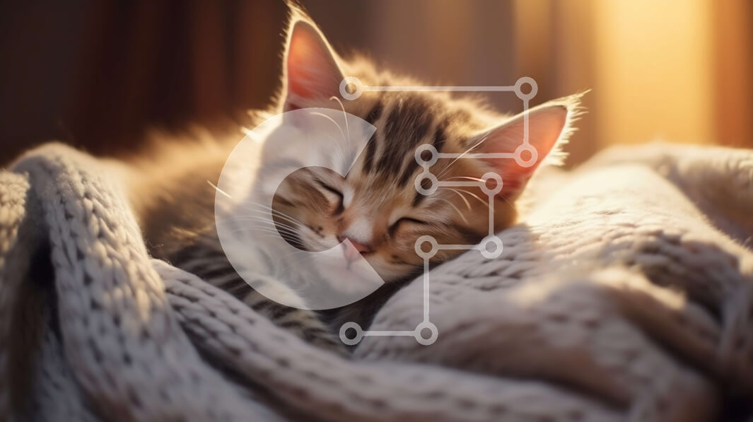 Intra Συλλεκτικό Ξύλινο Παζλ Plywood  4mm - Γατάκι ύπνου σε μια κουβέρτα Σε Ξύλινο Κουτί - Διαστάσεις: 10x10 cm – 25 κομμάτια