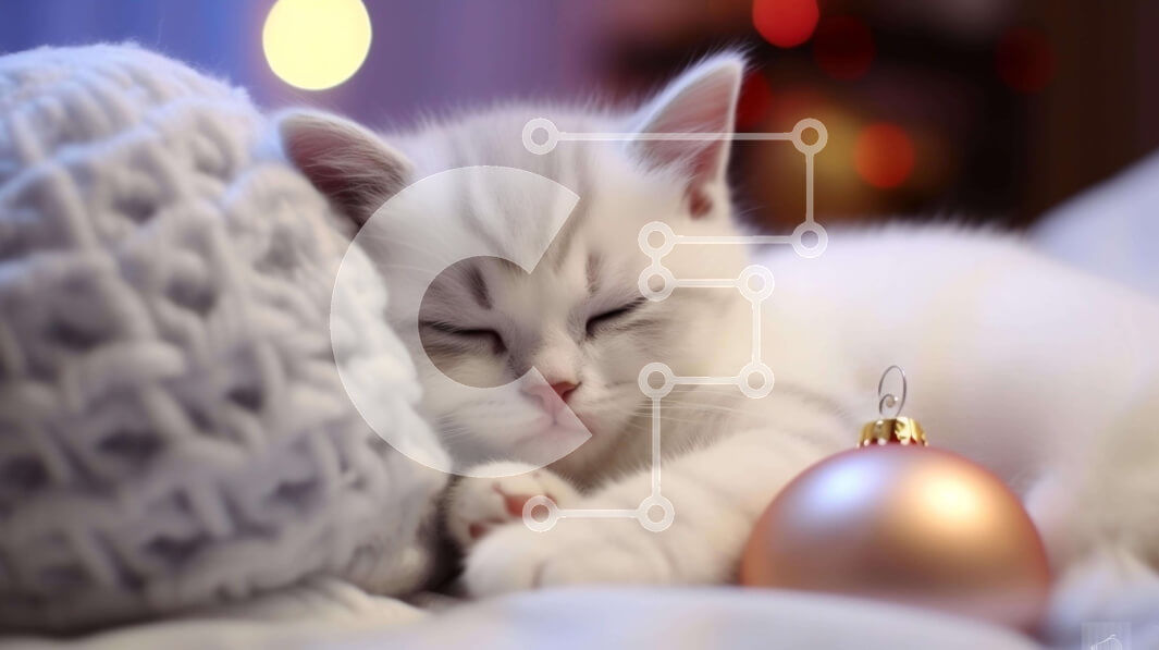 Intra Συλλεκτικό Ξύλινο Παζλ Plywood  4mm - Γατάκι ύπνου στο στολίδι Σε Ξύλινο Κουτί - Διαστάσεις: 10x10 cm – 25 κομμάτια